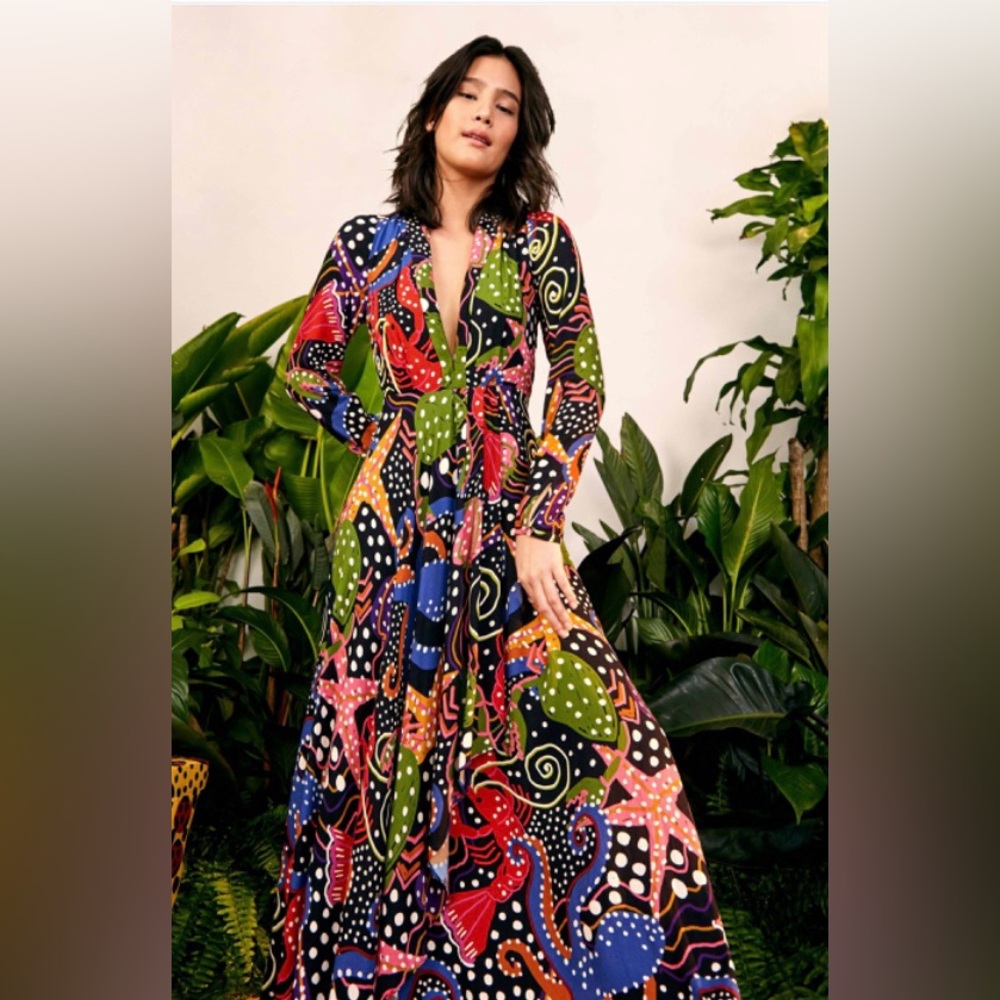 Farm Rio Under the sea maxi dress - size L